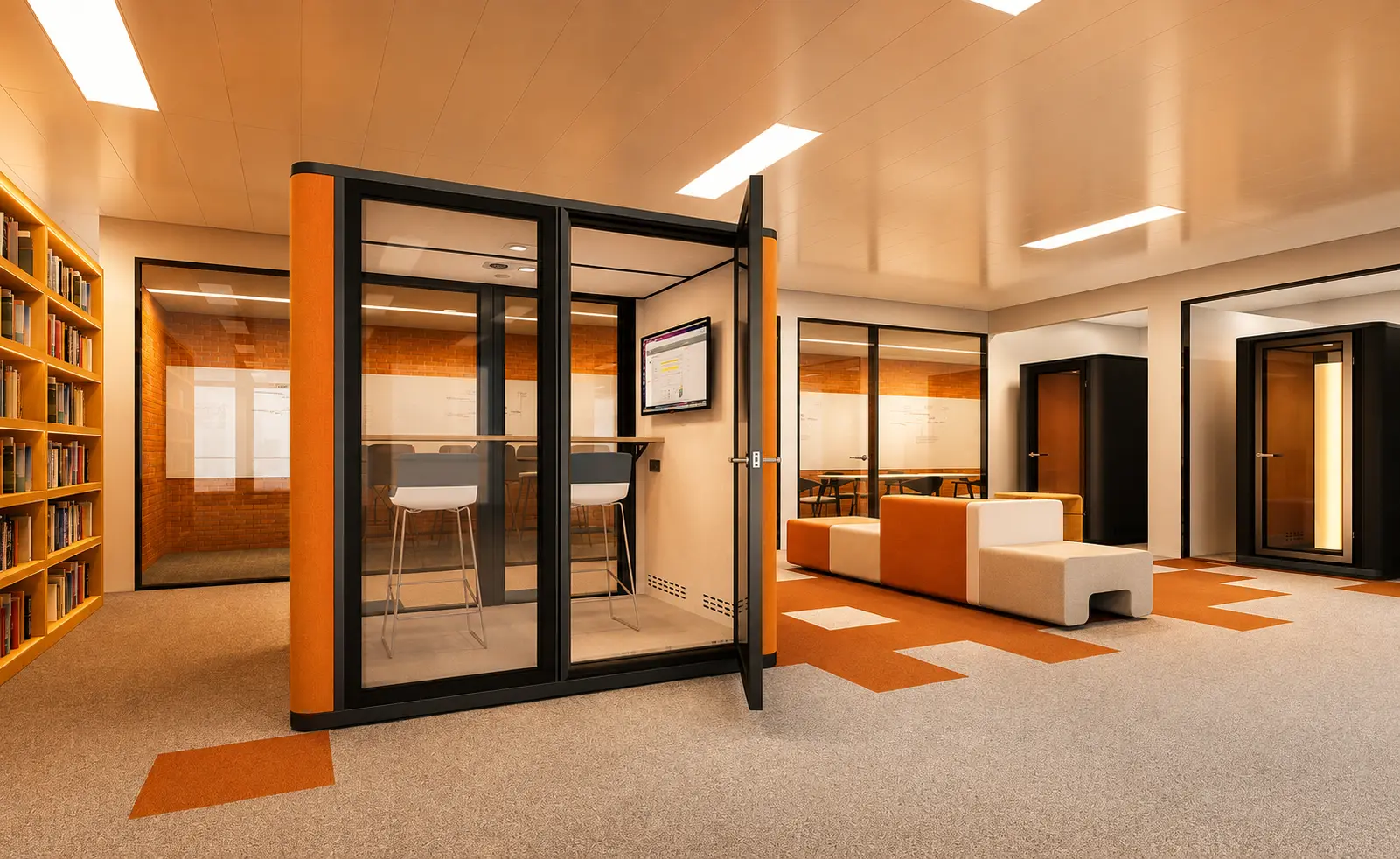 Metal office pods for open office